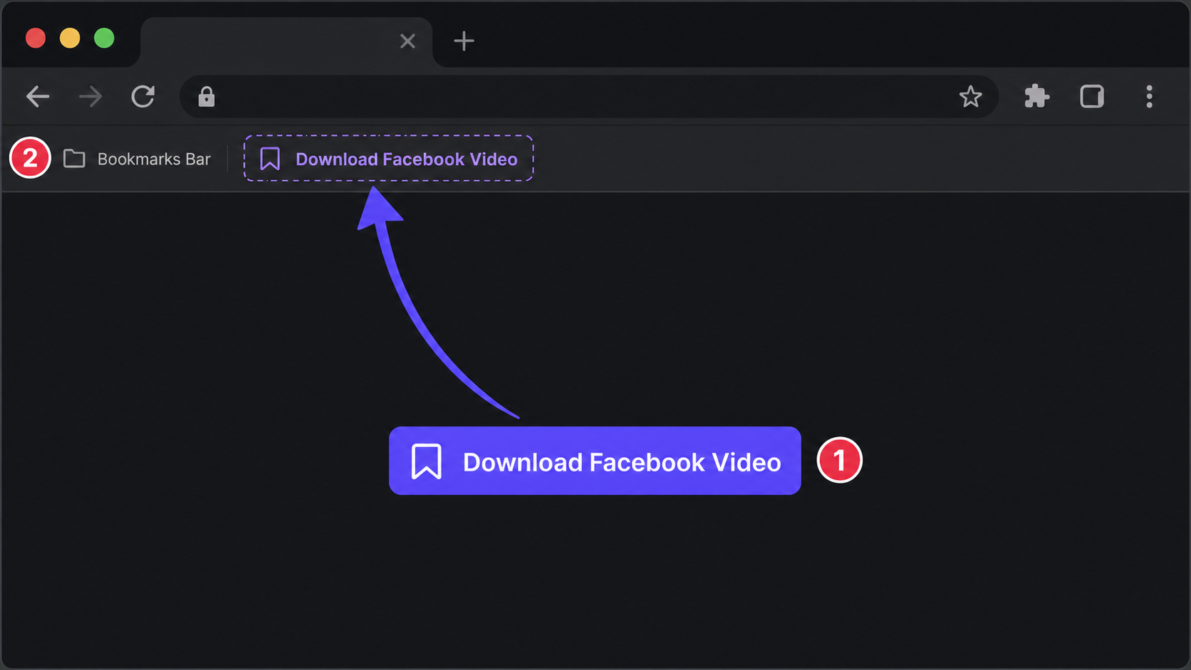 북마크바로 끌어 놓은 뒤 공개 Facebook 동영상 또는 Reel에서 클릭하세요.